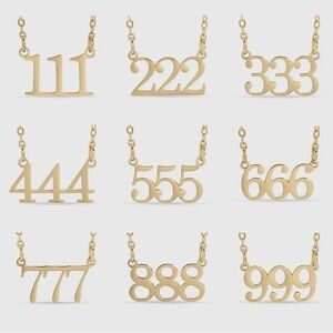 ‘888’ - 18K Gold PVD Coated Stainless Steel Angel Number Necklace